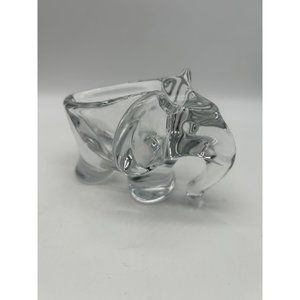 Elephant Vannes France Crystal Art Glass Dish 4" x 2.5"